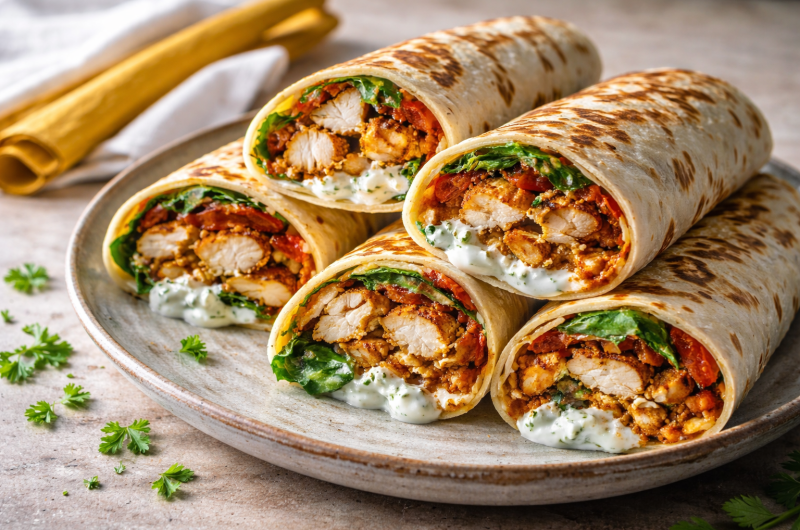 Crispy Air Fryer Chicken & Mozzarella Wraps: Quick & Easy Dinner