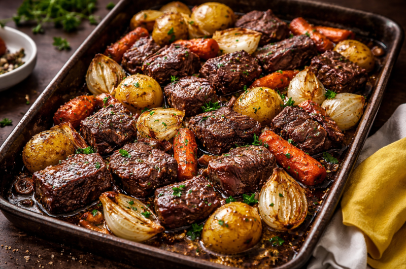 Sheet Pan Steak (Quick, Juicy and Easy Weeknight Dinner)