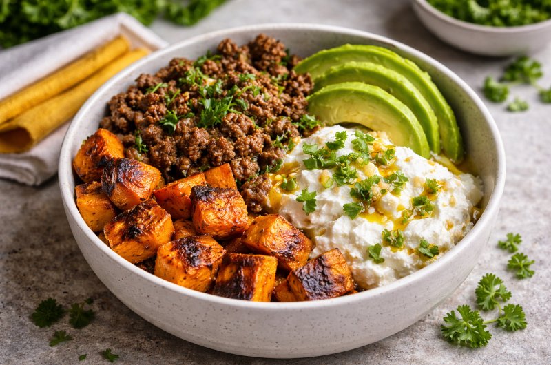 Viral Ground Beef Hot Honey Bowl