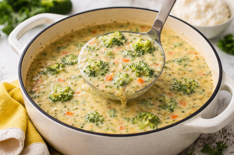 High Protein Broccoli Cheddar Soup
